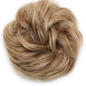 Synthetic messy bun scrunchie- dirty blonde